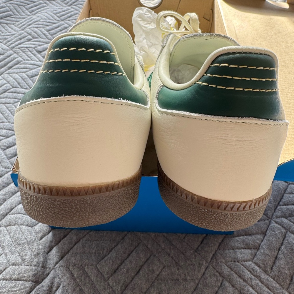 RARE adidas Originals Samba OG Ivory Collegiate Green Gold Metallic sneakers - Picture 5 of 8